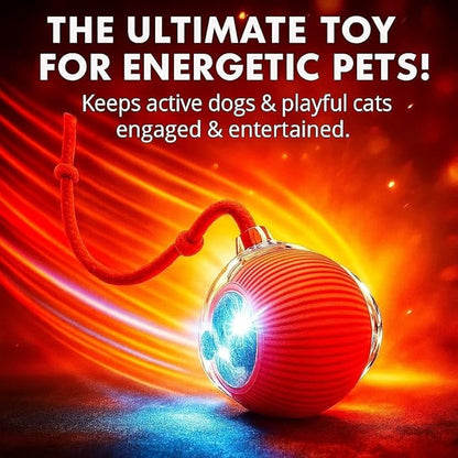 Interactive Cat Toys for Indoor Cats, Smart Automatic Cat Chase Ball Toy, Upgraded Speedy Tail Kitten Toy for Bored Indoor Adult Pets (Red)