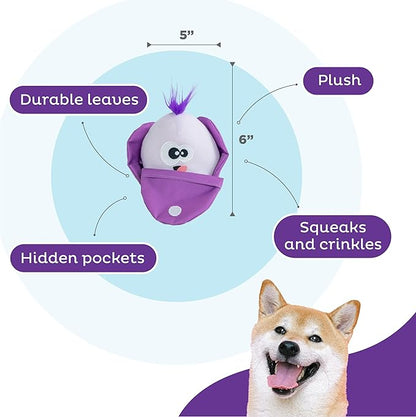 Outward Hound by Nina Ottosson Hide N' Find Interactive Plush Dog Puzzle, Durable Dog Toy, Plush Enrichment Toys, Cauliflower, Purple