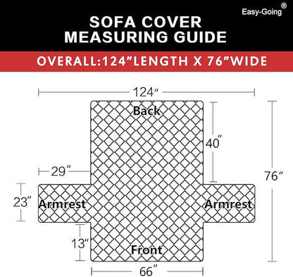 Easy-Going Reversible Couch Cover for 3 Cushion Couch Sofa Cover for Dogs Water Resistant Furniture Protector Cover with Foam Sticks Elastic Straps for Pet Cat (Sofa, Gray/Light Gray)