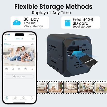 Funstorm 4K Security Camera with 64GB SD Card, Battery Powered Security Cam, 100-Day Standby, AI Human Detection, Night Vision, Real-Time Alert, Baby Monitor, Pet Cam for Home or Office