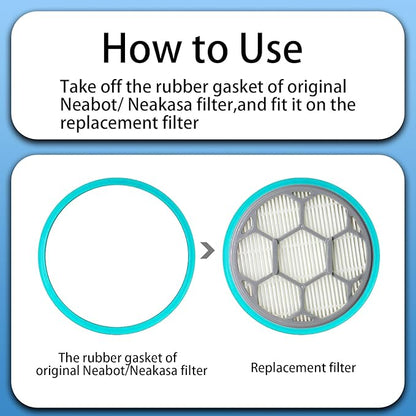 2 HEPA Filters & 10 Sponge Filters Replacement for Neakasa/Neabot P1 Pro Pet Grooming Kit & Vacuum