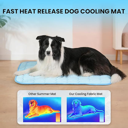 Dog Cooling Mat, Double-Sided with Cooling Fabric & Warm Flannel, 27.6" x 19.7" Thickened Cooling Mat for Dogs, No Electricity Needed, Machine Washable, Portable Crate Cat Pad for Indoor & Outdoor Use