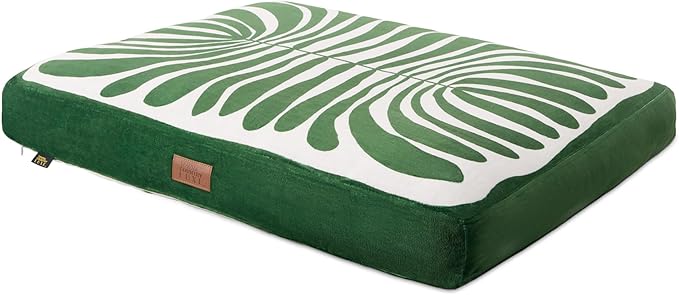 Town & Country Luxe CuddleTown Matisse Everwash® Pillow Pet Bed, Water Repellent Floor Pillow, Machine Washable Cover, Soft & Calming, Green, Large 44"x34"x4"