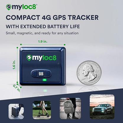 GPS Tracker for Vehicles with Magnet – 4G LTE Real-Time Location Device with App, Long Life Battery – Anti-Theft GPS Tracker for Car, Motorcycle, Scooter, Bike (Subscription Required)