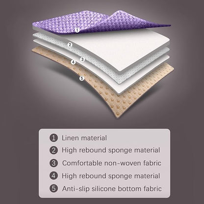 Little Purple Back Seat Cover, Car Back Seat Cover for Cars Truck SUV, Rear Seat Covers with Storage Pocket, Linen Bottom Backseat Cover for Most Vehicles(Little Purple-Back Seat)