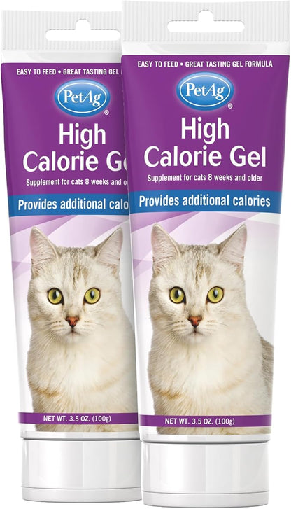 PetAg High Calorie Gel Supplement for Cats - 3.5 oz, Pack of 2 - Chicken Flavor - Provides Extra Calories for Cats 8 Weeks and Older - Easy to Digest