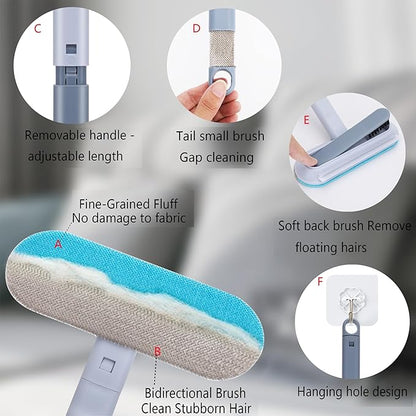 Pet Hair Remover, 4-in-1 Reusable Dog & Cat Hair Removal Tool – Standard Handle (17.7"), 2-Pack (Value Pack), Effective Lint Brush for Furniture, Couch, Carpet, Car Seats & Window Screens