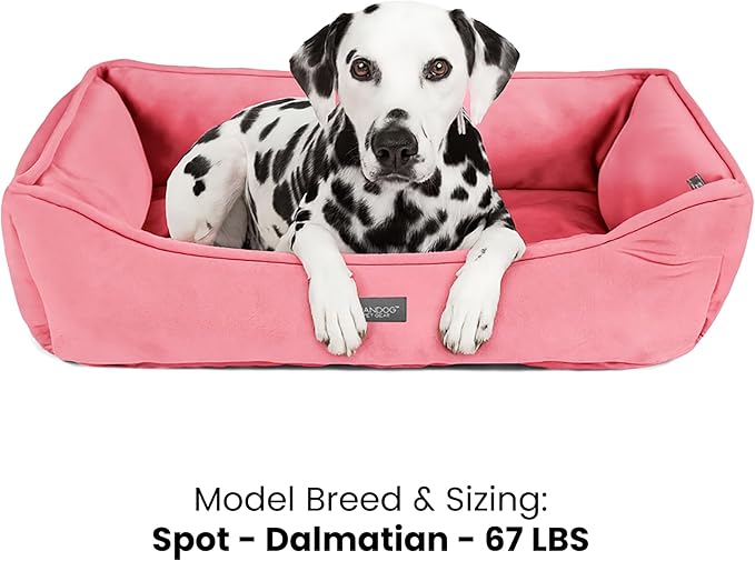NANDOG Reversible Dog Bed from The Signature Collection– Luxury Cloud-Soft Pet Bed for Medium to Large Dogs & Cats, Premium Pet Gear, Reversible Design, Plush Comfort, Modern Style - Pink