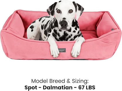NANDOG Reversible Dog Bed from The Signature Collection– Luxury Cloud-Soft Pet Bed for Medium to Large Dogs & Cats, Premium Pet Gear, Reversible Design, Plush Comfort, Modern Style - Pink