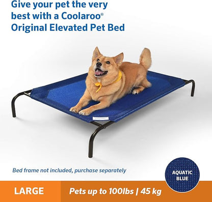 The Original Coolaroo Elevated Pet Bed Replacement Cover, Large, Aquatic Blue