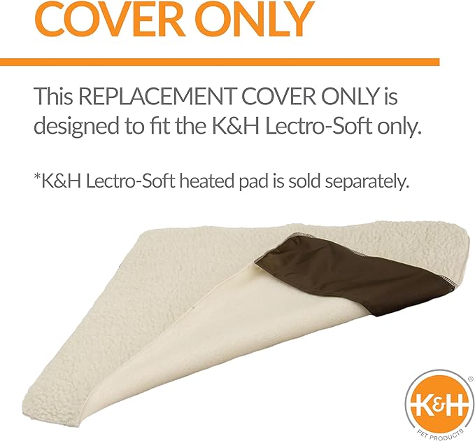 K&H Pet Products Lectro-Soft Outdoor Heated Dog & Cat Bed Replacement Cover, Fits K&H Lectro-Soft Large Beds (Heated Bed Sold Separately), Machine Washable Fleece Cover - 36 X 25in