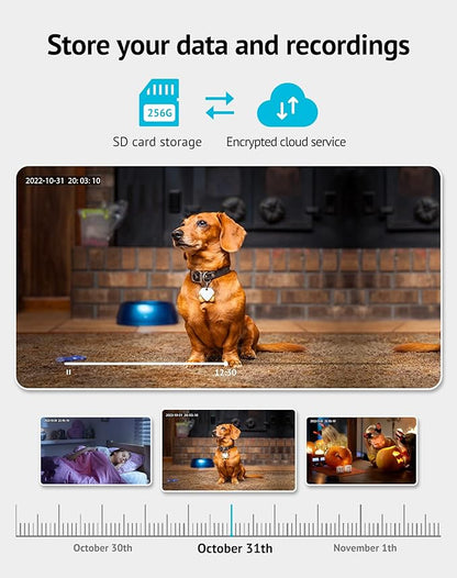 LaView Security Cameras 2k with Color Night Vision, 4MP Cameras for Home Security with Motion Detection, Two-Way Audio, Indoor WiFi Camera for Baby/Pet, Alexa, USA Cloud Service,White