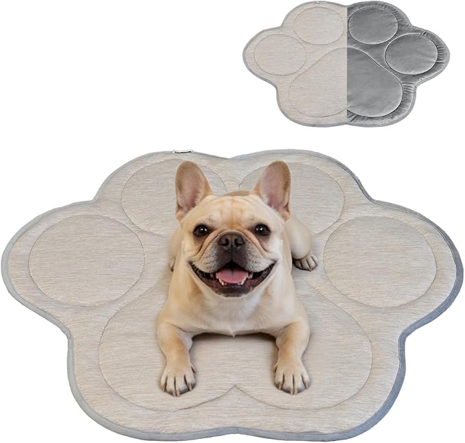 Dog Cooling Mat Self Coolings Foldable Cooling Pad for Dog in Summer Coolings Mat for Dogs and Cats Machine Washable (Dog Paw, Medium-26 L x 23" W)