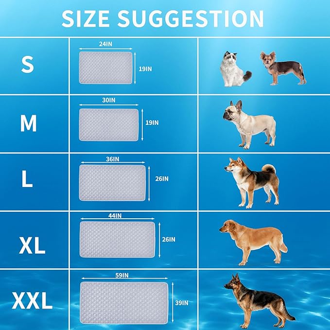 HAOMAIJIA Pet Cooling Mat for Dogs Thick Soft Washable Dog Cooling Mat Indoor Upgrade Waterproof Non-Slip Self Cooling Pad for Dog and Cat (Grey, 19'' x 30'' Medium)