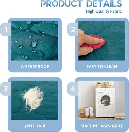 CHHKON Dog Bed Covers Replacement Washable Waterproof Pet Puppy Bed Cover for Dog(Peacock Blue,30x20x6 inch)