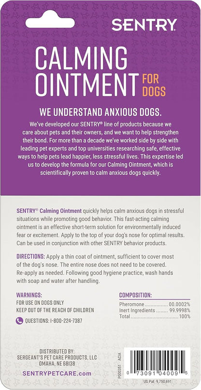 SENTRY Calming Ointment for Dogs, Fast-Acting Pheromone Solution to Reduce Stress for Anxious Dogs, 1.5 oz