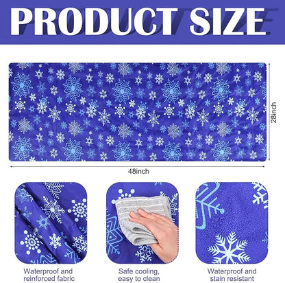 Drydiet Cooling Pad Mat for Sleep Cooling Mattress Pad Gel for Bed, Relieve Pain, Summer Hot Flashes, Adult, Pets, No Water or Electricity Required(Snowflake,Blue,White,60 x 20 Inch)