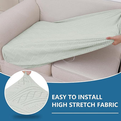 hyha Individual Couch Cushion Covers, Stretch Magic Sofa Seat Cushion Covers Washable, Dog Couch Sofa Slipcover for Pets, Kid with Elastic Bottom(Large, Light Grey)