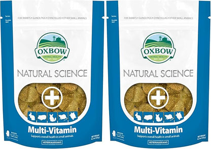 Oxbow Natural Science Multi-Vitamin,High Fiber Supplement for Rabbits & Guinea Pigs,Made with Timothy Hay,Multi-Pet Households,Omega 3 & 6 Fatty Acids,Made in USA,4.2 oz Bag,(Pack of 2)