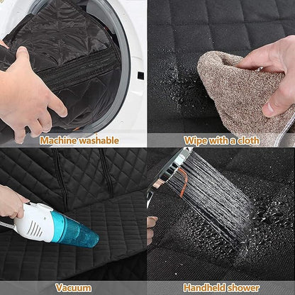 JSTHT Dog Car Seat Cover for Back Seat Waterproof Bench Seat Cover Protector Nonslip Durable Soft Pet Dog Back Seat Cover for Car, Truck, & SUV (Black)