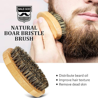 MALE GOD Beard Kit, Beard Growth Kit w/Natural Ingredients Beard Oil & Balm, Men's Care & Grooming Set w/Beard Brush & Comb, Anniversary | Birthday Gifts for Men, Him, Husband, Boyfriend, Dad