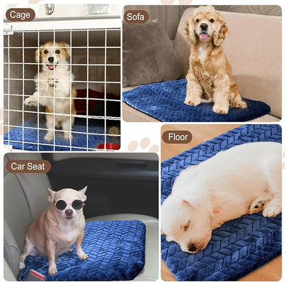 Drydiet 4 Pack Self Warming Cat Bed Mat Self Heating Pad for Dog Extra Warm Winter Pet Pad Washable Thermal Pads Mats for Pets Indoor Outdoor(Navy Blue,16 x 20 Inch)