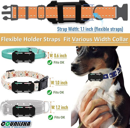 Silicone Holder Compatible for Tractive Smart Dog GPS | Live Pet Tracker (2025) for pet Collar,Durable Rubber Cover,Secure case with Strap Necklace for tractive Dog 6 tag (2pack,Black)