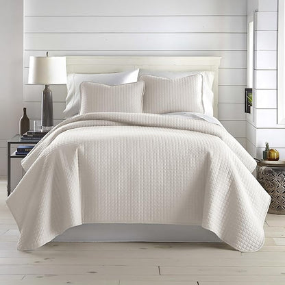 Southshore Fine Living, Inc. Full/Queen Quilt Bedding Set, Microfiber Quilts Queen Size, Coverlet, Stain & Pet Hair Resistant Bedding, Full Size Bedspread with 2 Pillow Shams, Natural Beige