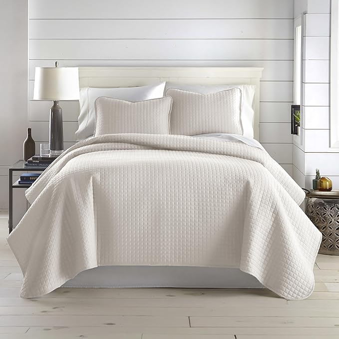 Southshore Fine Living, Inc. King Quilt Bedding Set, Quilted Comforter, Coverlet Bed Spread for California Kings, Luxury Bedding King Quilt Set, Lightweight Quilted Bedspread w/Shams, Natural Beige