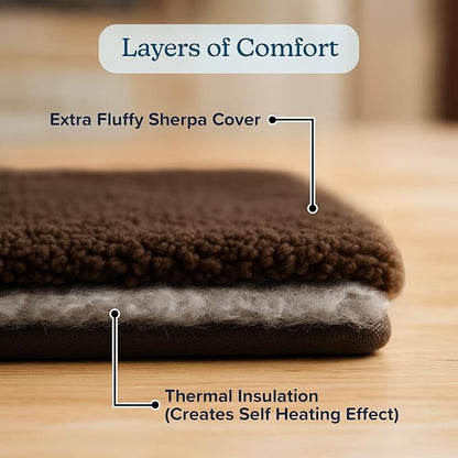 PETMAKER Small/Medium Self Warming Thermal Crate Pad-25x18-Chocolate,Brown
