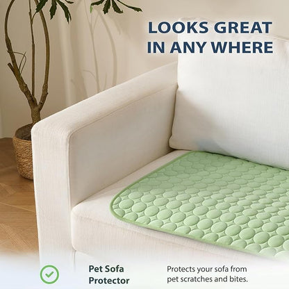 MICROCOSMOS Summer Cooling Mat & Sleeping Pad- Water Absorption Top, Materials Safe, Easy Carry, EZ Clean. Keep Cooling for Pets, Kids and Adults.(Green, 24" x18")