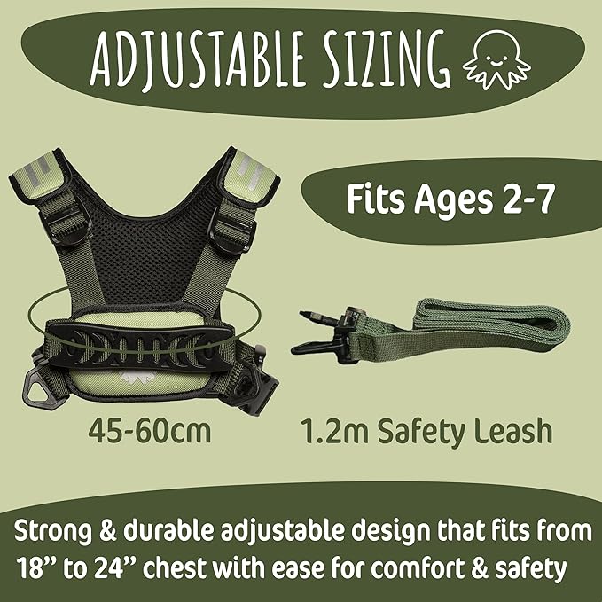 Hobble De Hoo Autism Safety Harness with leash for Kids 2–7 | Walking Safety Vest with Grab Handles for Wandering Prevention