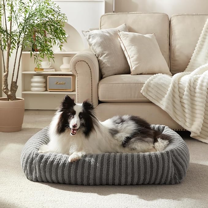 MIXJOY Dog Beds for Small Dogs Cats, Soft Cat Bed for Indoor Cats, Rectangle Pet Bed for Puppy Kitty, Washable Dog Bed with Removable Cover, Anti Slip Bottom, 20"x19"x6", Grey