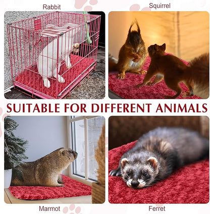 Drydiet 4 Pack Self Warming Cat Pads Self Heating Cat Mat Washable Homeless Dogs Thermal Pads Kennel Pad Reflects Body Heat Warm Crate Bed Mat for Indoor Outdoor Pet(Red,16 x 20 Inch)