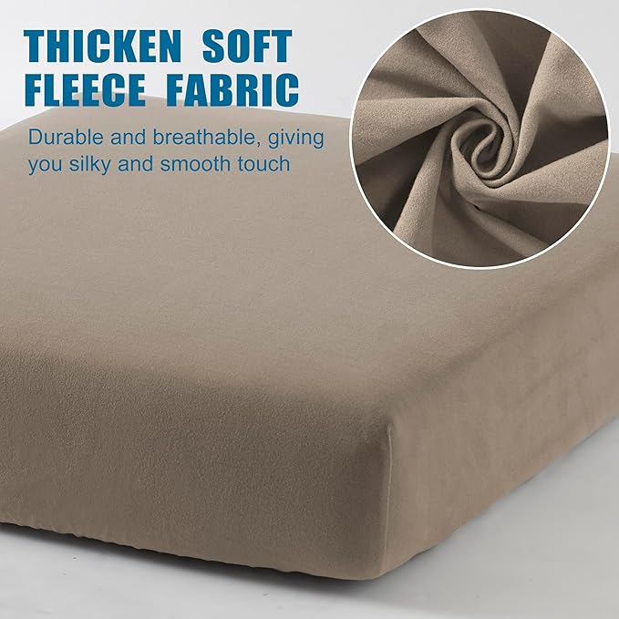 100% Waterproof Couch Cushion Covers L Shaped Chaise Cover, Stretch Seat Covers for Sectional Sofa, Reversible Couch Sofa Protector Covers for Kids Pets (Chaise Cover, Sand)