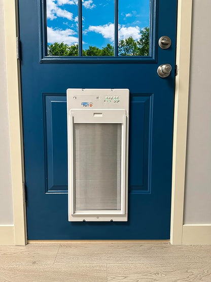 Power Pet Roll Up - Dependable Smart Dog Door, Automatic Pet Collar Operation with or Without App-High Security, Safe, Air Tight and Weatherproof, Space Saving Modern Design (Door Mount, Medium)