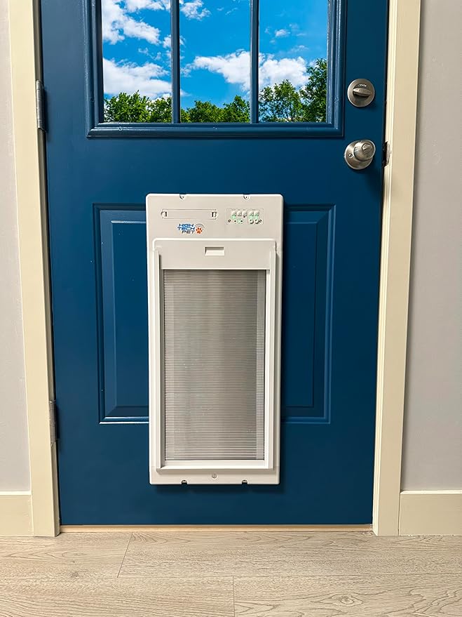 Power Pet Roll Up - Dependable Smart Dog Door, Automatic Pet Collar Operation with or Without App-High Security, Safe, Air Tight and Weatherproof, Space Saving Modern Design (Door Mount, Extra Large)