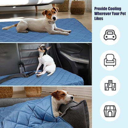 Tuiskusa Premium Cooling Blanket for Dogs Pet Cooling Pads Washable Pet Cool Mat for Cats Hot Weather Puppy Lightweight Throw Calming Pad(22x28 inches)