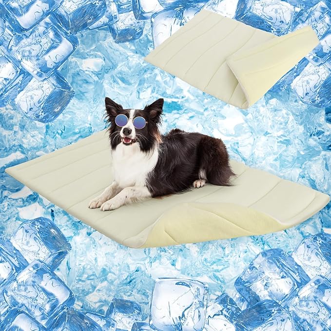 SCENEREAL Dog Cooling Mat for Crate, Thicken Self-Cooling Dog Pad Reversible (Cool & Warm), 36"x23" Pet Cool Bed for M Large XL Dogs,Kennel Sofa Mats Machine Washable, Durable Non-Toxic Gel, Outdoor