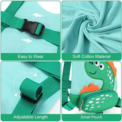 Accmor Toddlers Leash + Anti Lost Wrist Link, Baby Walking Harness Kids Safety Harness Cute Dinosaur Kids Walking Wristband Assistant Strap Belt for Boys (LightGreen)