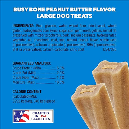 Purina Busy Bone Adult Dog Chew Bone Treats, Peanut Butter - 6 ct. Pouch