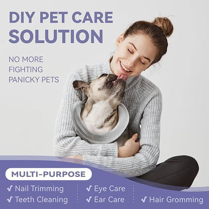 Loflaze Dog Grooming Hammock Harness for Dogs & Cats with Pet Nail Clipper Trimmer - Cat Hanger Sling for Trimming Clipping Nails- Dog Hammock Restraint Bag for Small Medium Large pet （ Purple L）