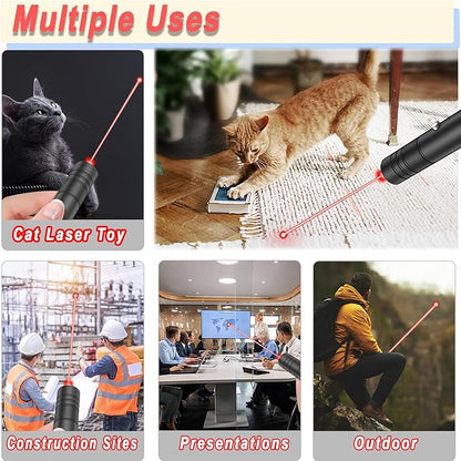 MEUSNO Lazer Pointer, Red Laser Pointer High Power Cat Laser Pointer Toy Red High Power Rechargeable Lazer Pointer for Cats Dogs Toy, High Power Laser Pointer for Presentations Cat Dogs Pet Toy