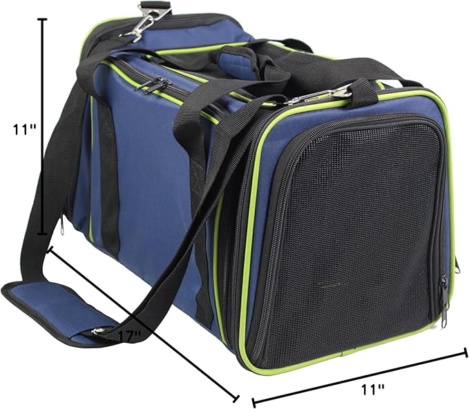EliteField Expandable Soft Pet Carrier (3 Year Warranty, Airline Approved), Multiple Sizes and Colors Available (17" L x 11" W x 11" H, Navy Blue)