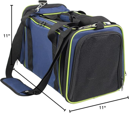 EliteField Expandable Soft Pet Carrier (3 Year Warranty, Airline Approved), Multiple Sizes and Colors Available (17" L x 11" W x 11" H, Navy Blue)