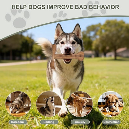Dog Chew Toy for Aggressive Chewers T-Shaped Tough Dog Bone Toys for Small Medium Large Breed to Keep Them Busy (Medium/Large-Under 60LBS, Chicken Flavored)