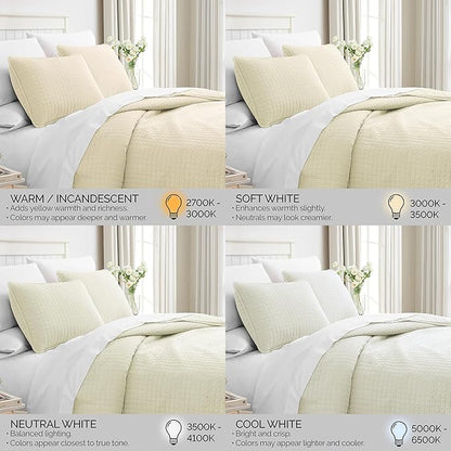 Southshore Fine Living, Inc. Full/Queen Size Quilt Bedding Set, Wrinkle-Free Stain & Pet Hair Resistant Bedding, Coverlet Bedspreads Queen Size/Full Size Bedspread with 2 Pillow Shams, Cream