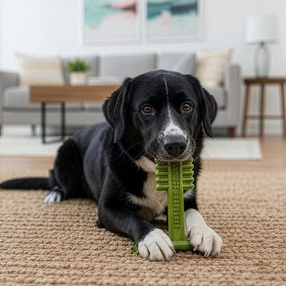 SPOT Bam-Bones Plus Toothbrush Dog Chew Toy for Medium Dogs 30-60 lbs, Bamboo & Nylon Dental Chew with Mint & Baking Soda, T-Bone Shape for Moderate to Heavy Chewers, 6 Inch