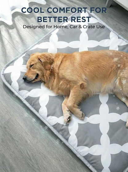 Dog Cooling Mat for Dogs & Cats, Soft Breathable Cooling Pad for Dog Bed, 23"x18" Self Cooling Crate Mat for Dogs, No Gel Washable Non-Slip Pet Cooling Mat Indoor Outdoor, Gray