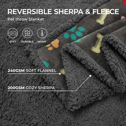 Luciphia Waterproof Pet Blankets for Couch Sofa Bed Cover Cat Liquid Pee Proof Washable Soft Fluffy Large Dog Blanket Reversible Furniture Protection Puppy Thicken X-Large（85" x 57"）